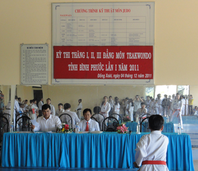 Võ sinh môn Taekwondo tỉnh Bình Phước tham dự thi thăng đẳng lần thứ II, năm 2011