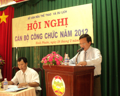 Ông Nguyễn Quang Toản - Giám đốc Sở phát biểu tại Hội nghị
