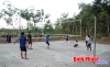 Một buổi tập của đội bóng chuyền nữ ở 2 ấp Trảng Tranh và Đồng Bia