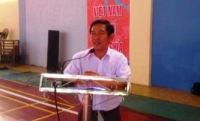 Ông Nguyễn Tấn Hứng - PGĐ Sở VH,TT&Dl tỉnh Bình Phước phát biểu khai mạc